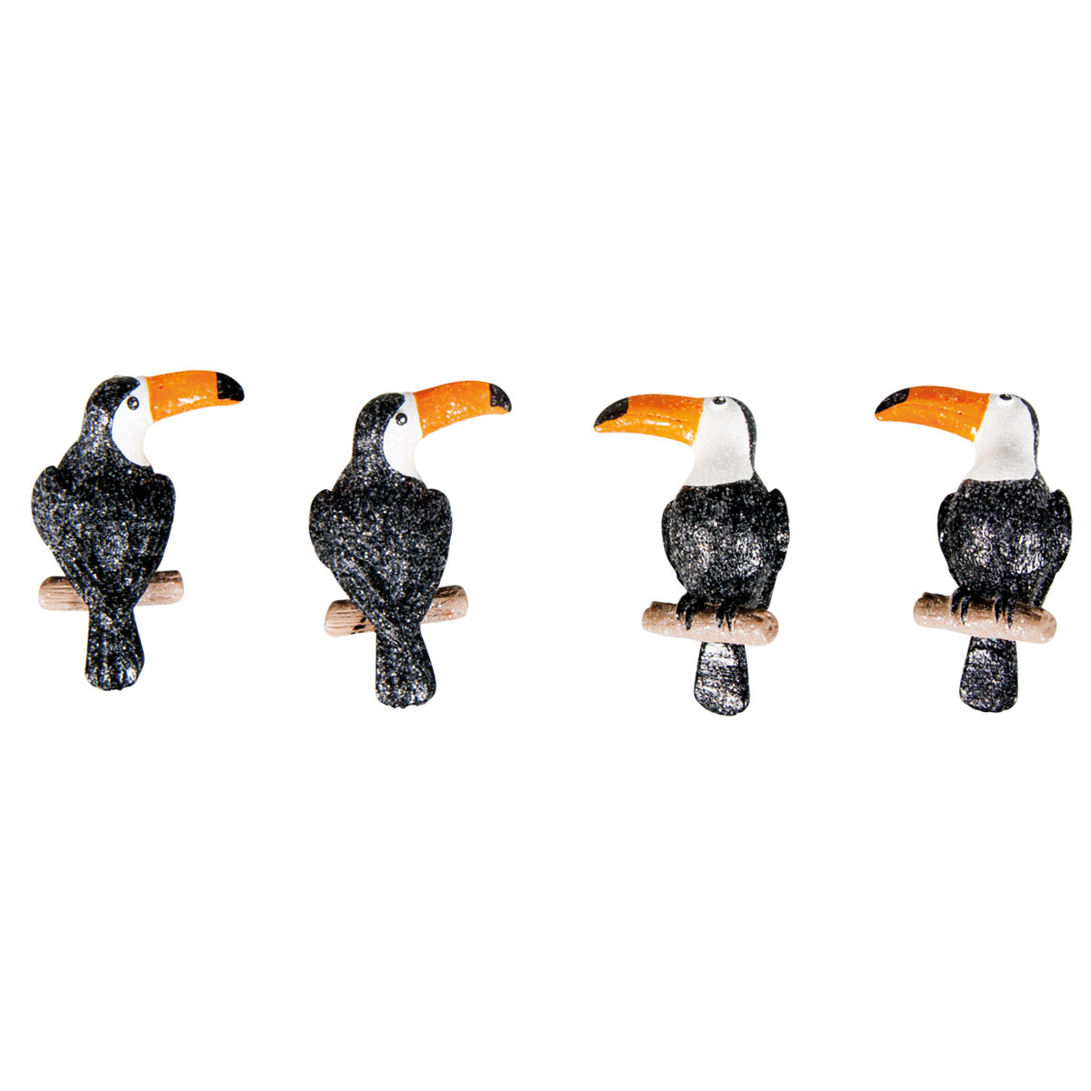 4 sujets toucans résine