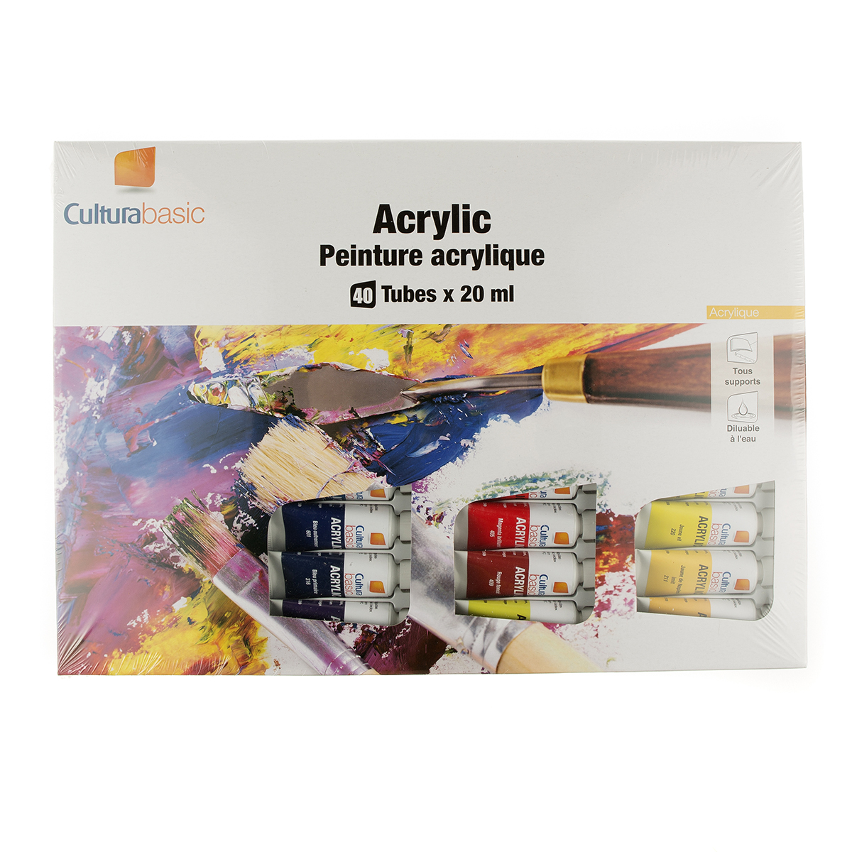 Coffret de 40 tubes de 20 ml - peinture acrylique - Monali