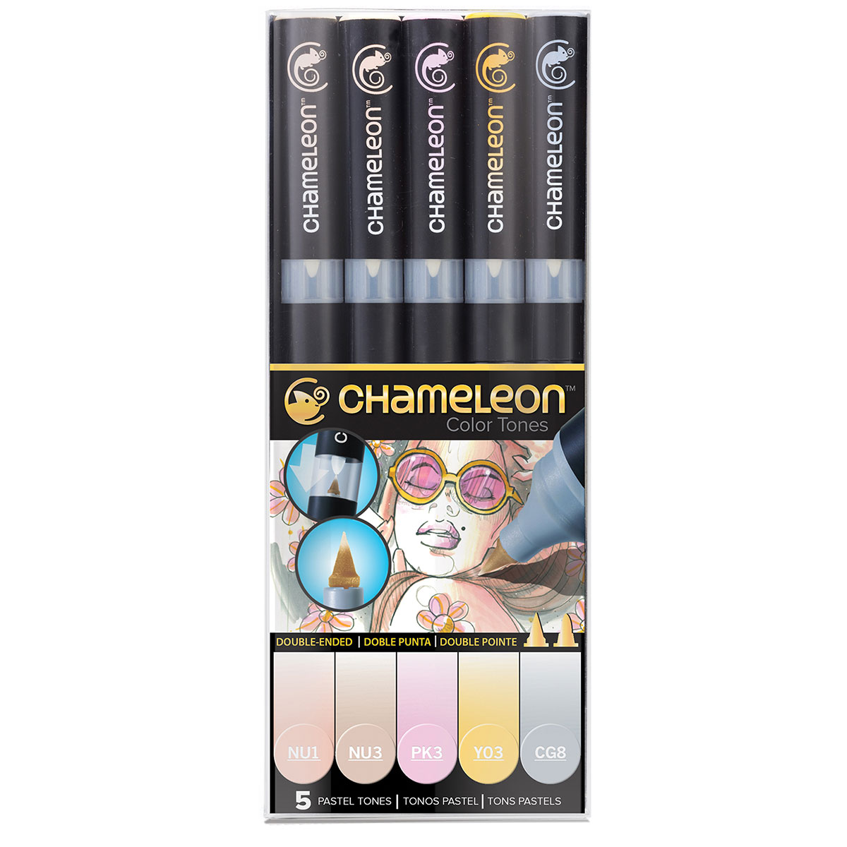 Set 5 marqueurs Chameleon - Tons pastel