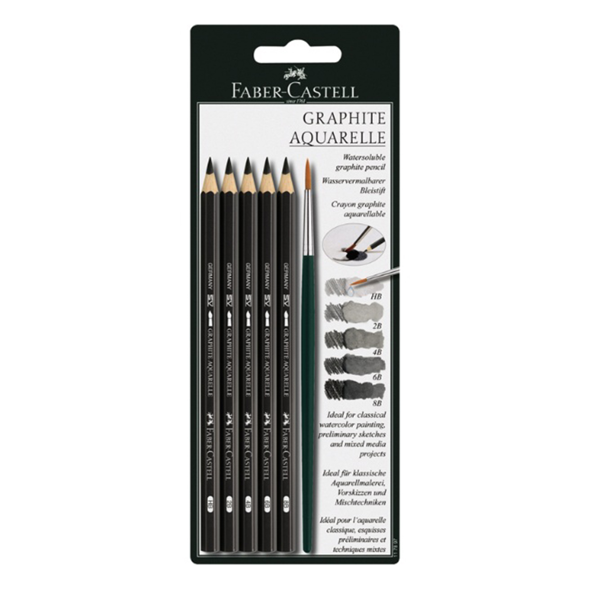 5 crayons graphite aquarellable - Faber Castell