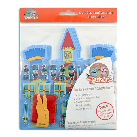 Lot de 6 cartes d'anniversaire «Chevalier»