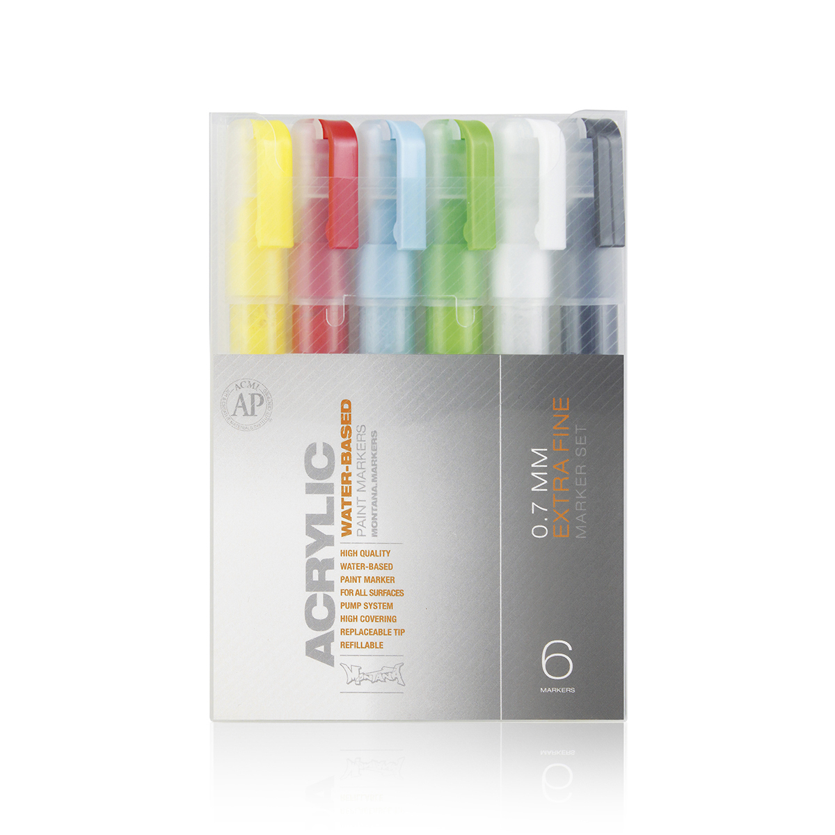 Pochette de 6 Markers Acrylic Extra-Fins 0.7mm - Montana