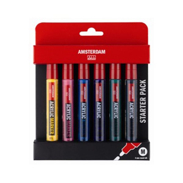 Lot de 6 acrylmarkers Medium - Amsterdam