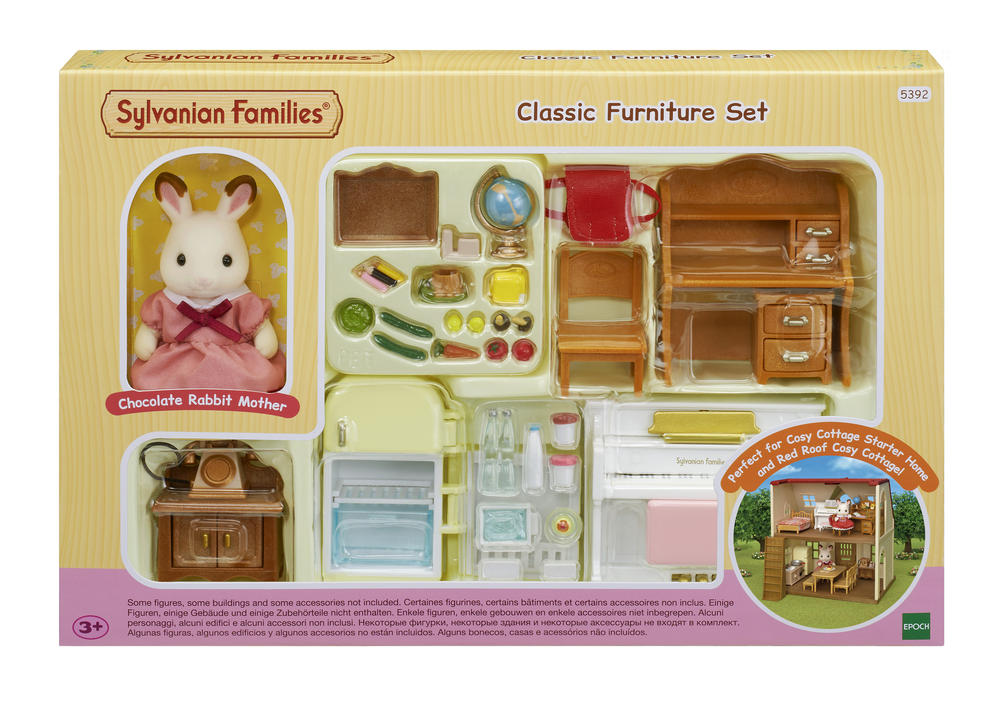 Le set ameublement et figurine pour cottage