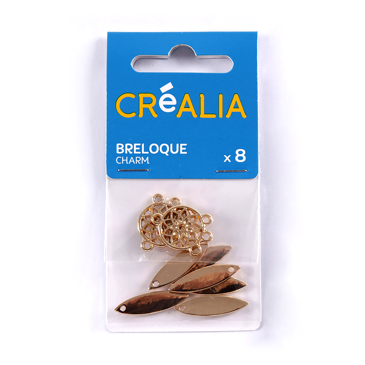 8 breloques dorées « attrapes-rêves et pampilles » - Créalia