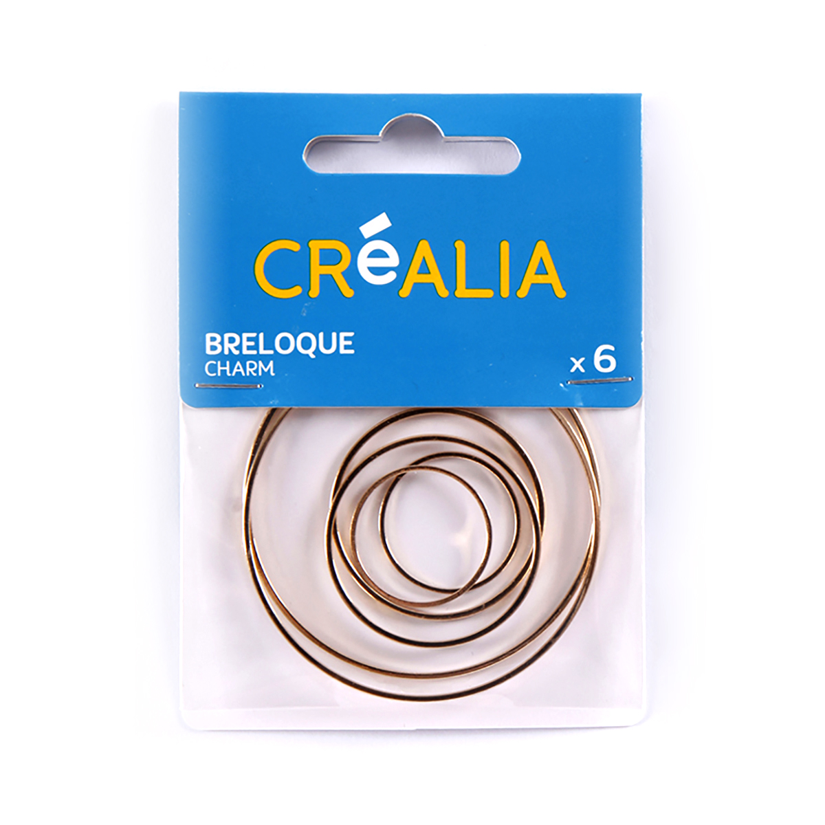 6 breloques dorées « anneaux » - Créalia