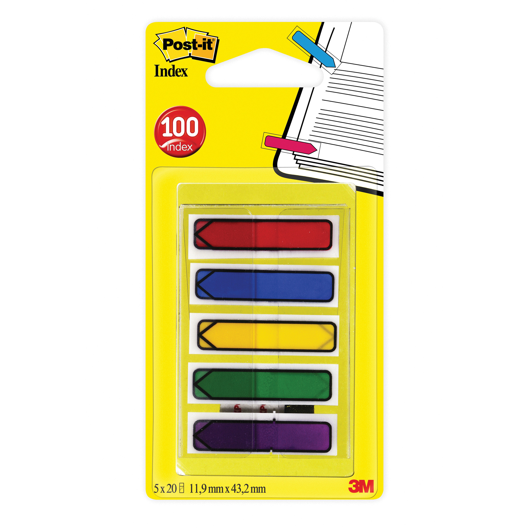 Marque-pages Post-it® Flèches - Lot 5 x 20