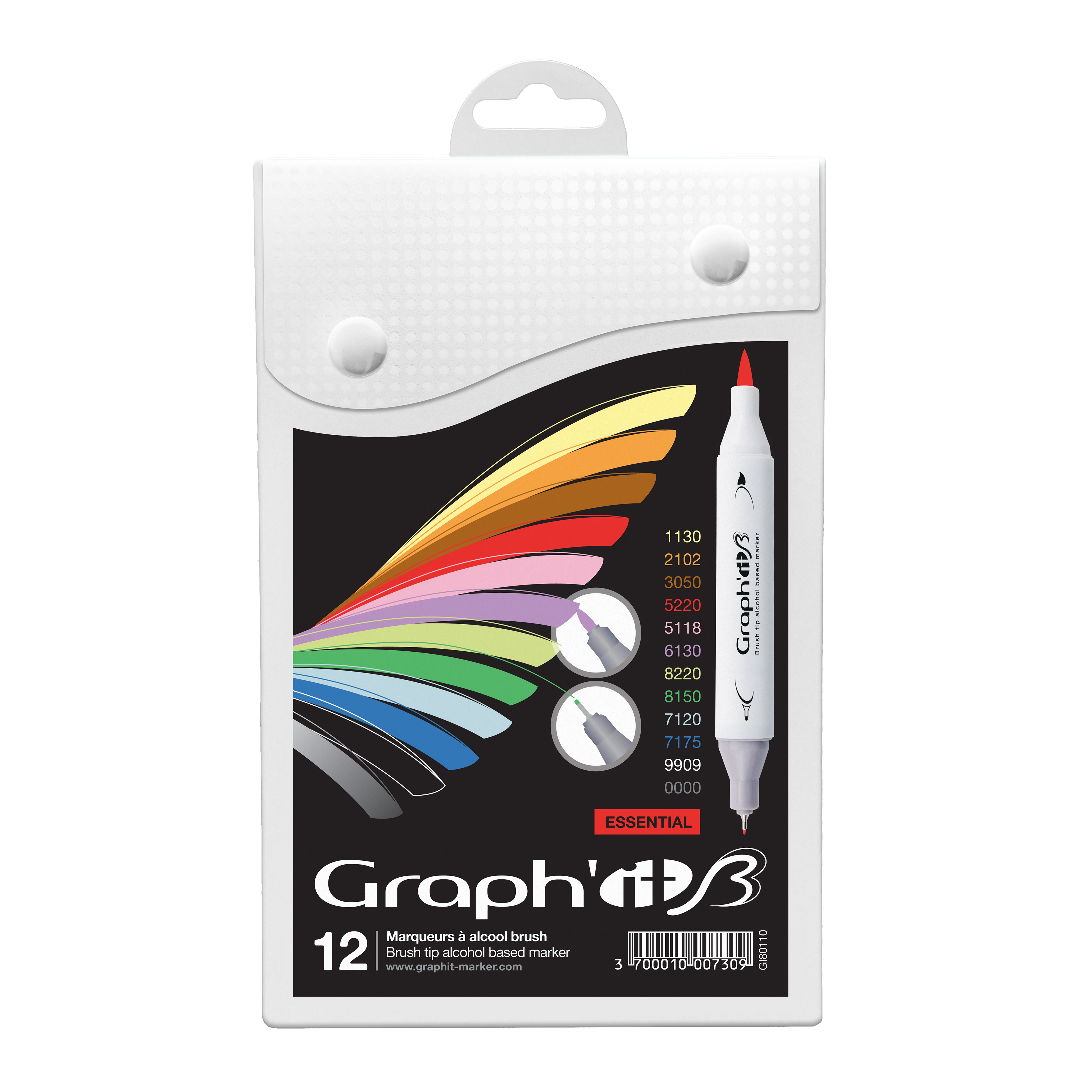 Set 12 marqueurs à double pointe - Graph'it brush Essential