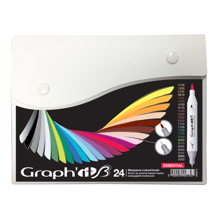 Set 24 marqueurs à double pointe - Graph'it brush Essential