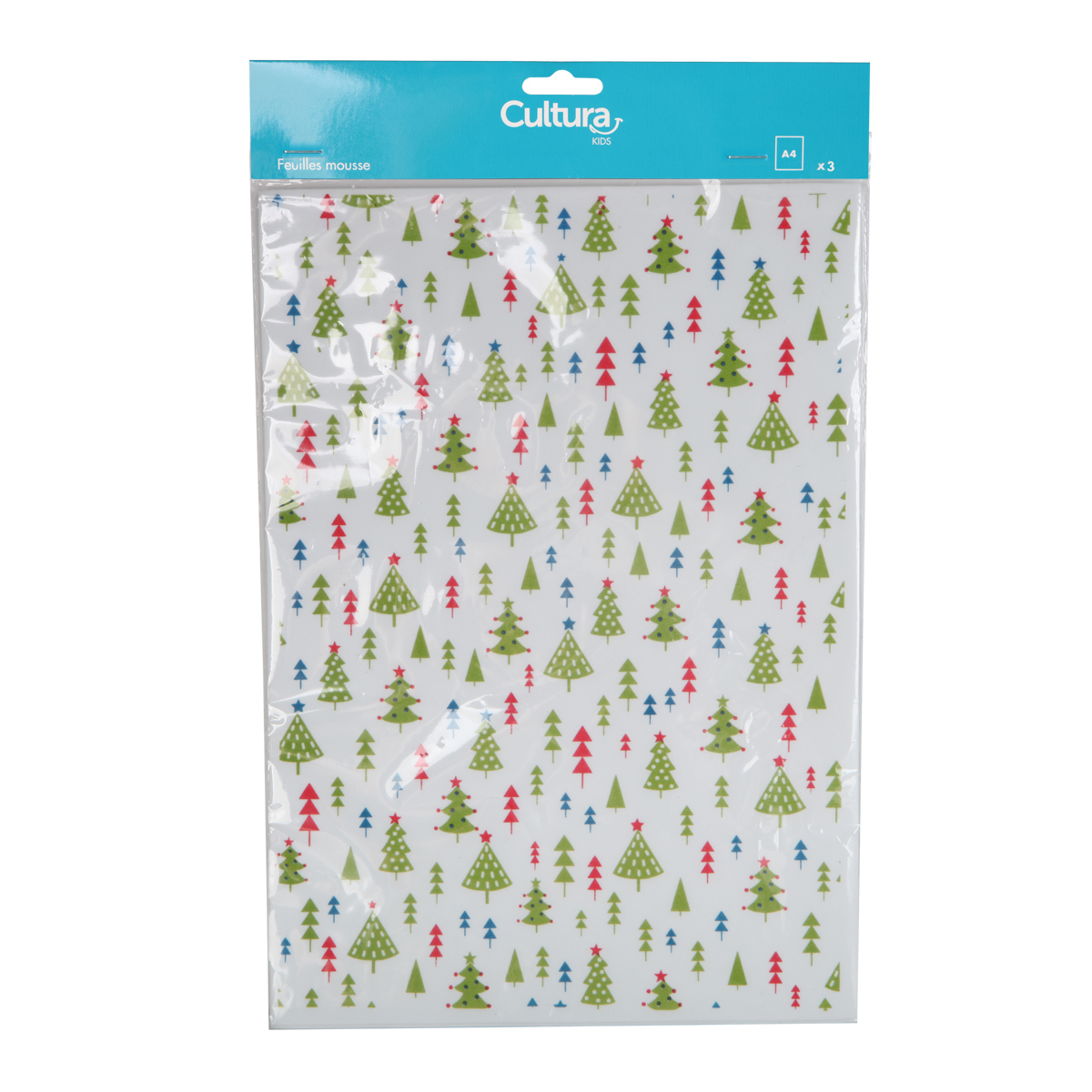 3 feuilles mousse - imprimés de Noël