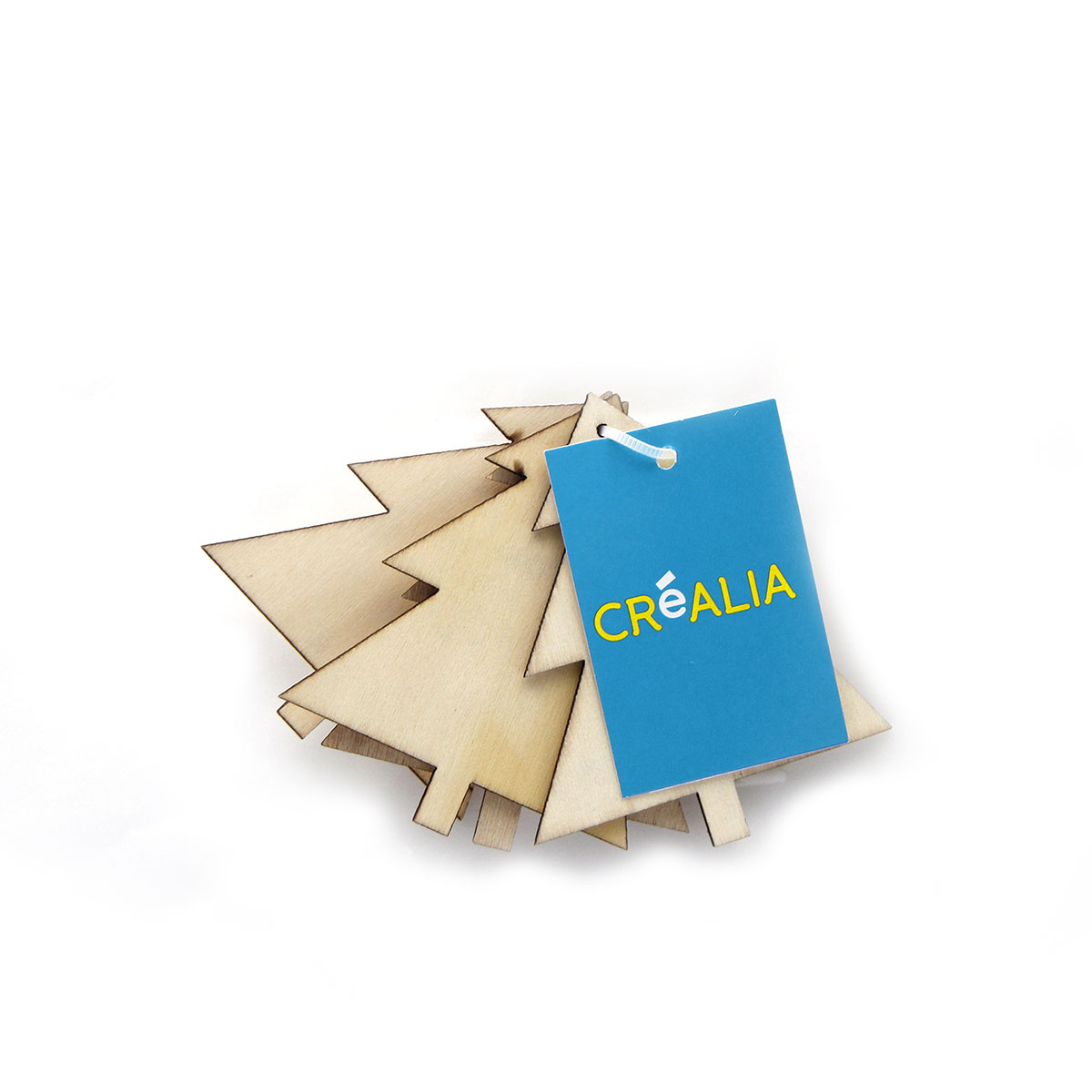 Set de 4 sapins en bois ajouré 7 cm - Collection Cosy Vintage - Créalia