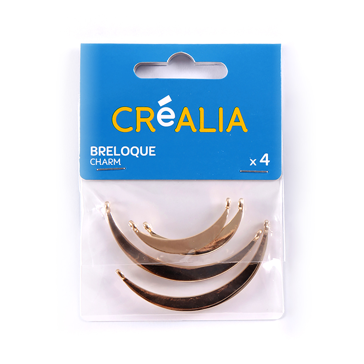 4 breloques dorées « croissants » - Créalia