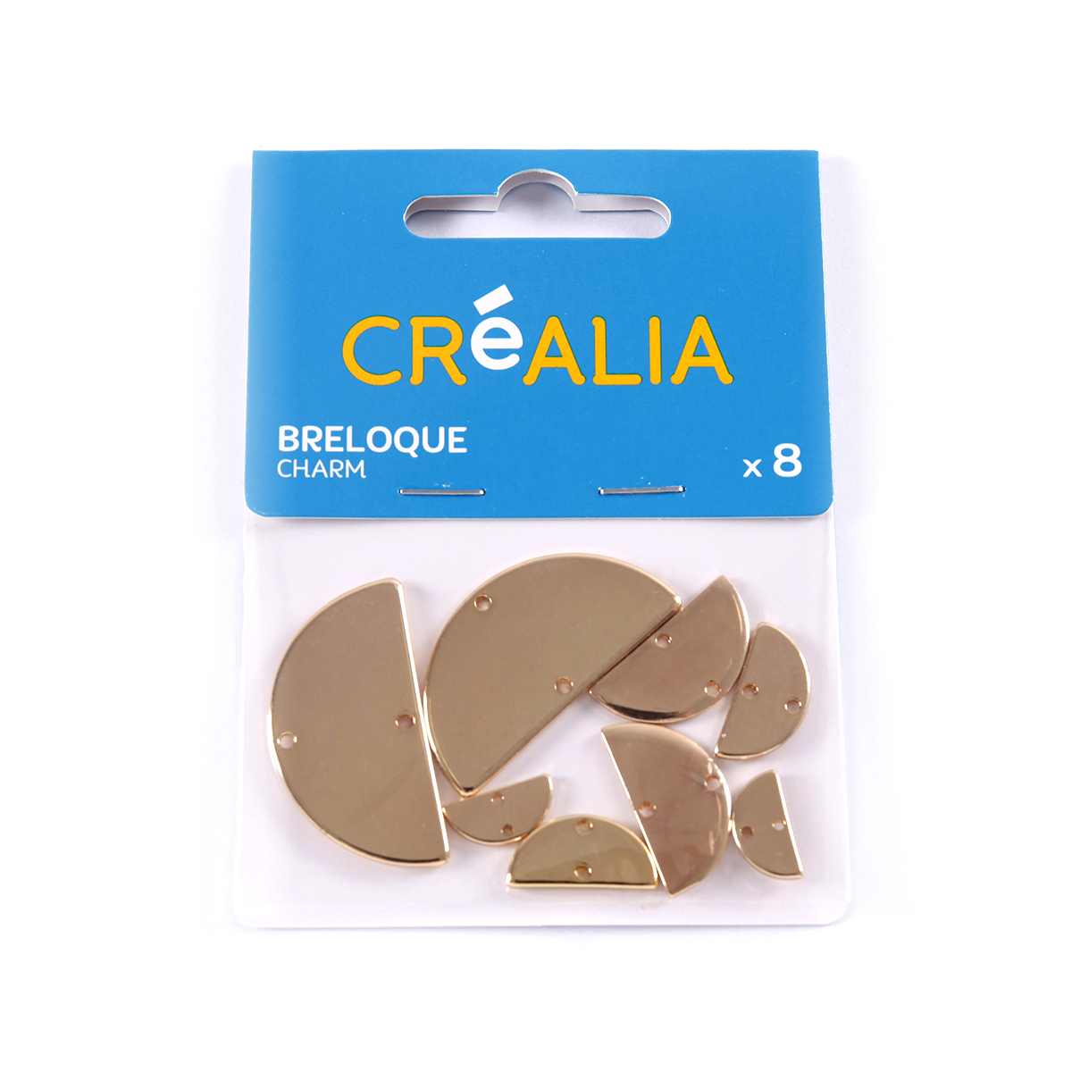 8 breloques dorées « demi-lunes » - Créalia