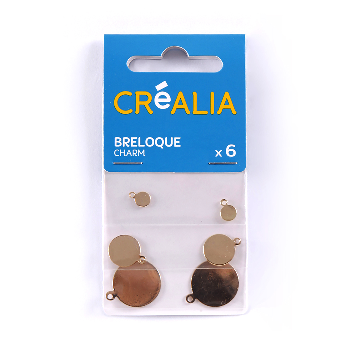 6 breloques dorées « médaillons » - Créalia