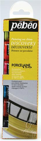 Set découverte de peinture - Porcelaine 150 - Transparent - 6 x 20 ml - Pébéo