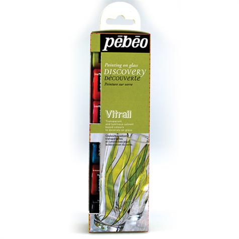 Set découverte de peinture - Vitrail - Transparent - 6 x 20 ml - Pébéo