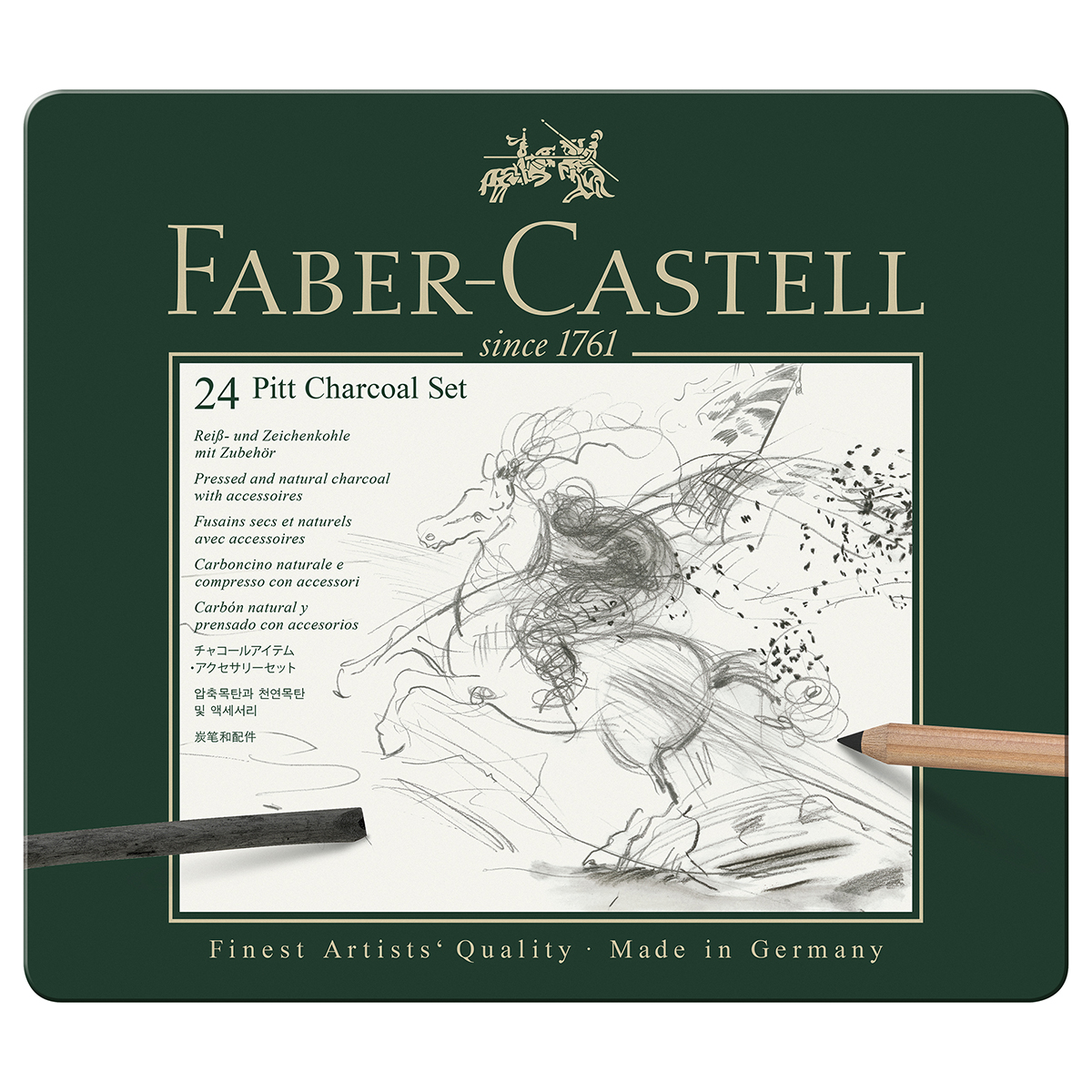 Set Fusain Pitt 24 pièces boite Métal - Faber Castell