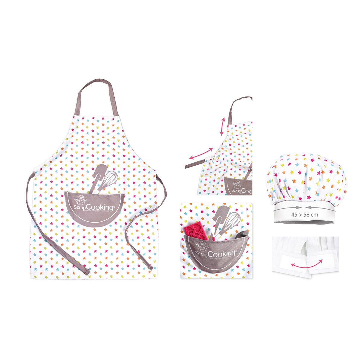 Set tablier avec toque enfant - Scrapcooking