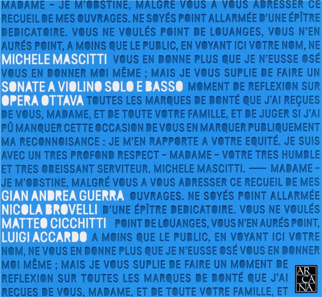 SONATE A VIOLINO SOLO E BASSO - OPERA OTTAVA