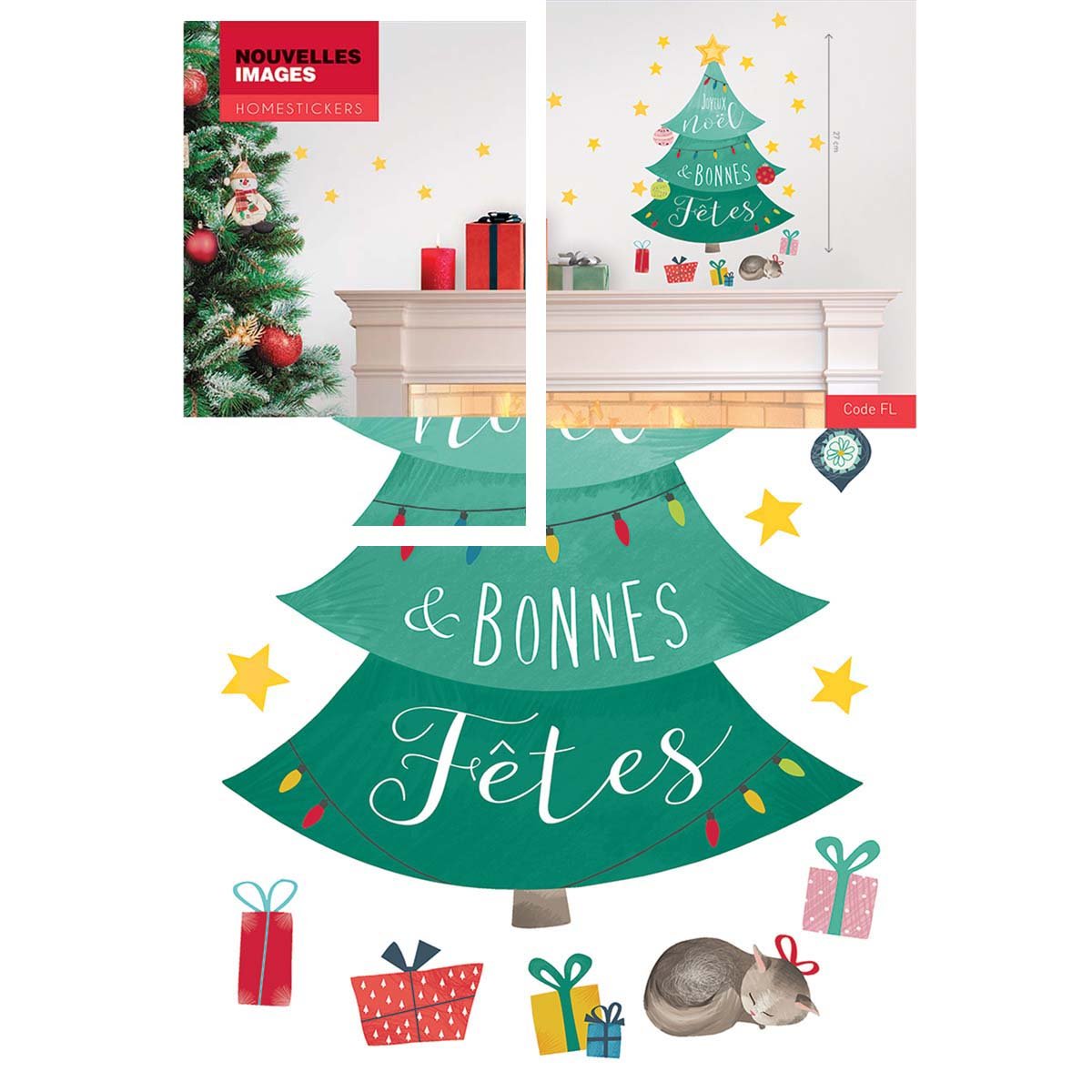 Sticker Mon joli sapin pour fenêtre - 24x36 cm