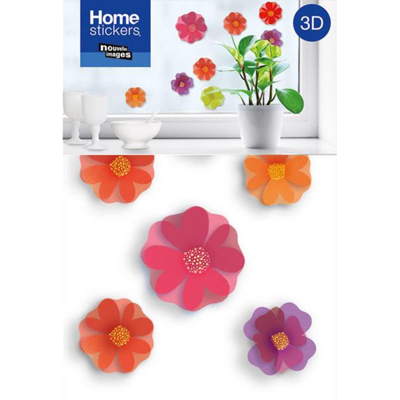 Sticker 3D fleurs - 24x36 cm - Nouvelles Images 