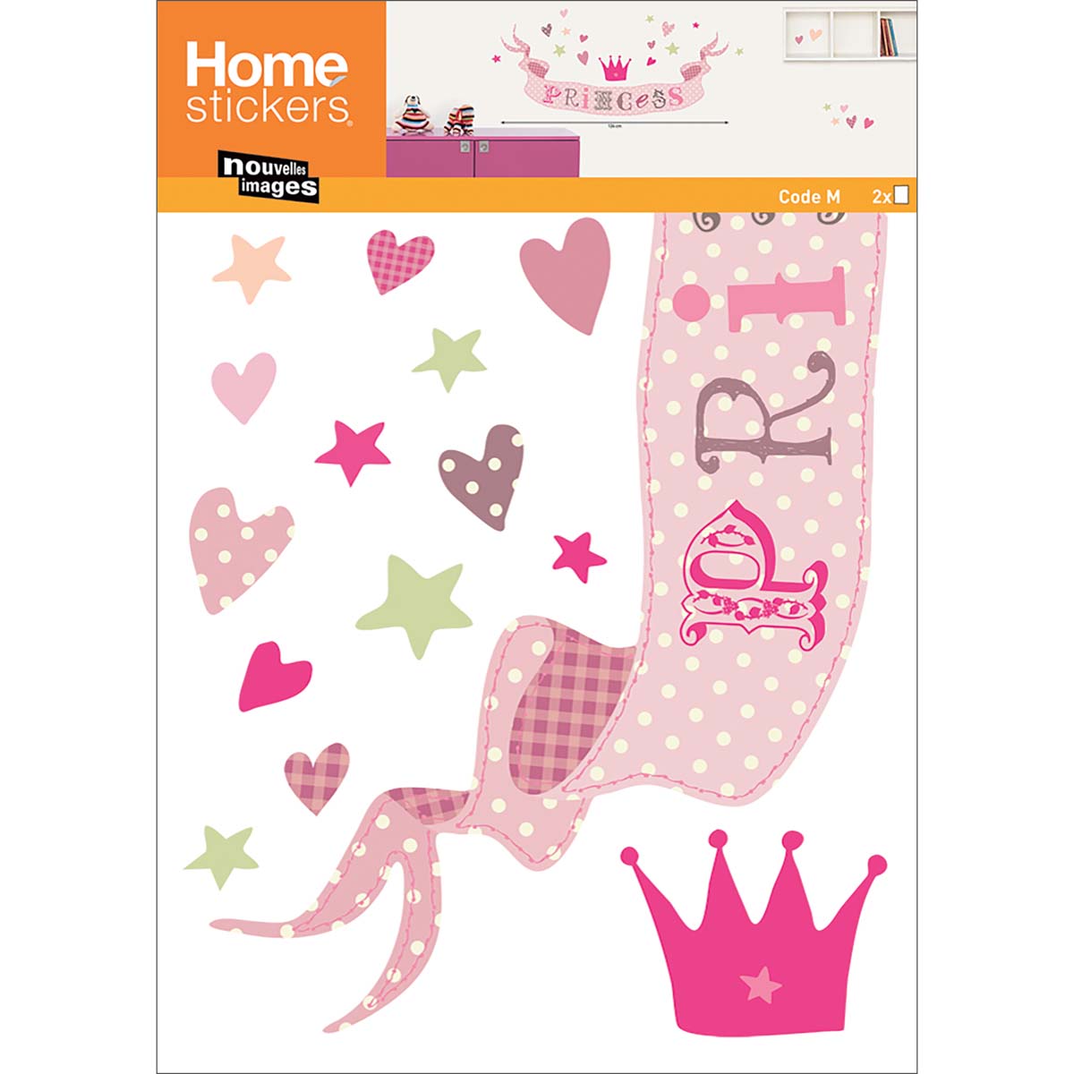 Sticker banderole princesse - 49x69 cm
