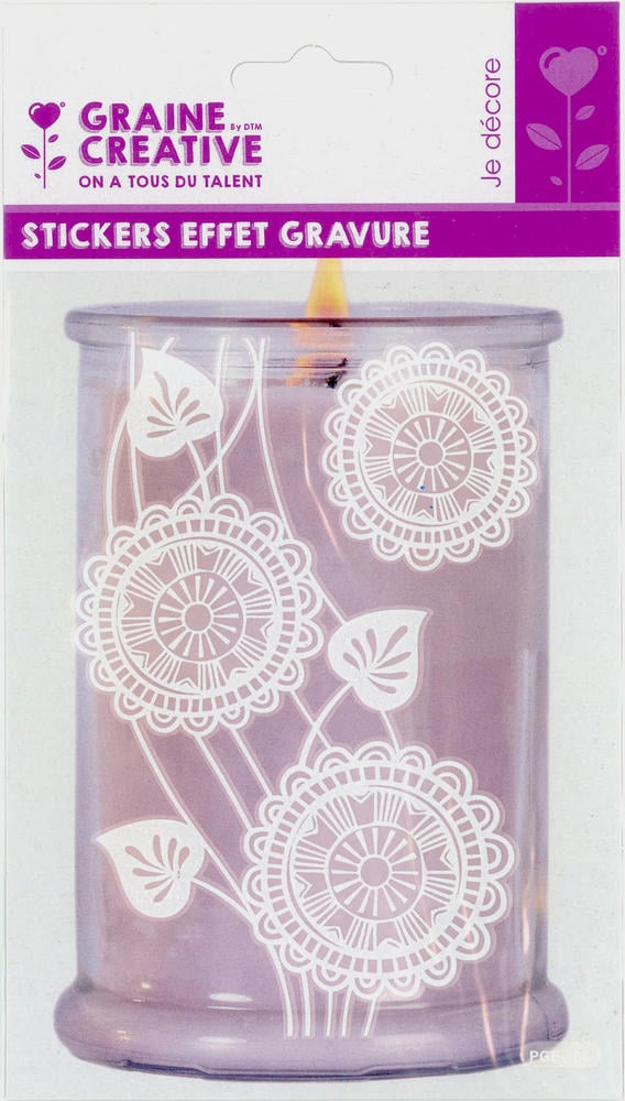Sticker Gravure Fleur Dentelle
