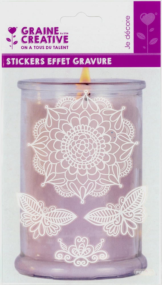 Sticker Gravure Rosace Papillon