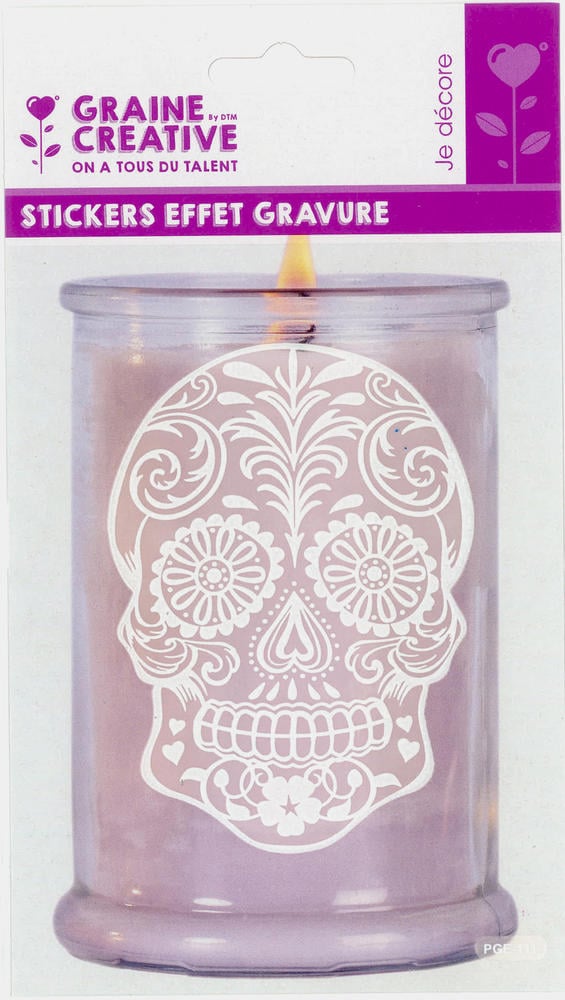 Stickers Gravure Tête de Mort