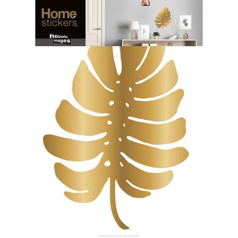 Sticker Gold feuille philodendron - 49x69 cm - Nouvelles Images 