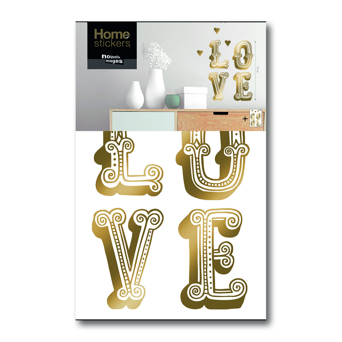 STICKER GOLD LOVE 24X36