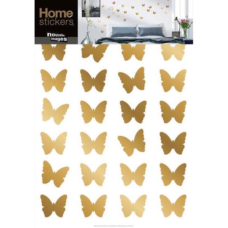 Sticker Gold papillon - 49x69 cm - Nouvelles Images 