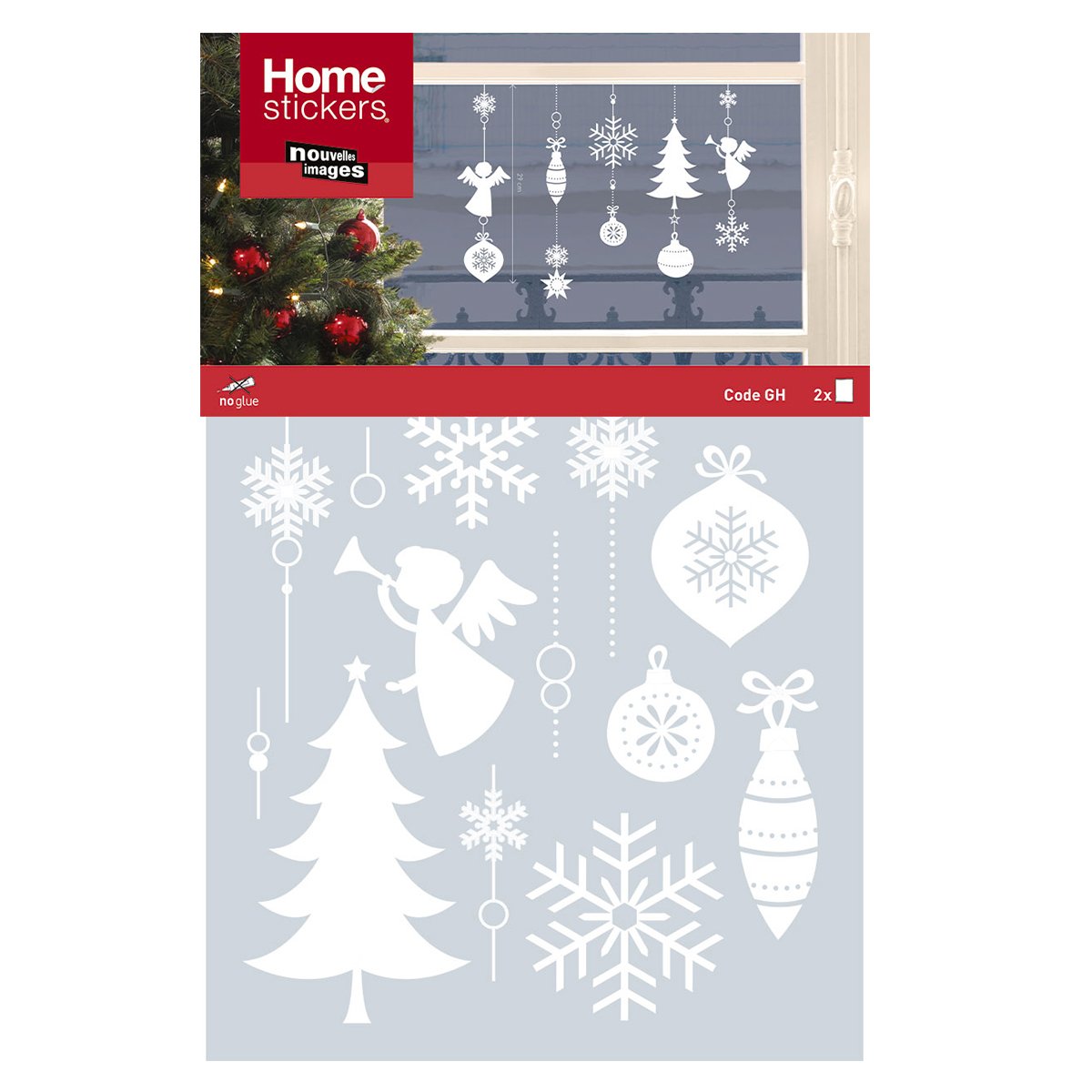 Sticker pour fenêtre - Noël - Déco Noël Blanc