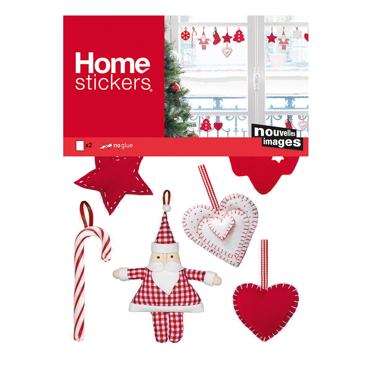 Stickers Noël effet feutrine - 24x36cm