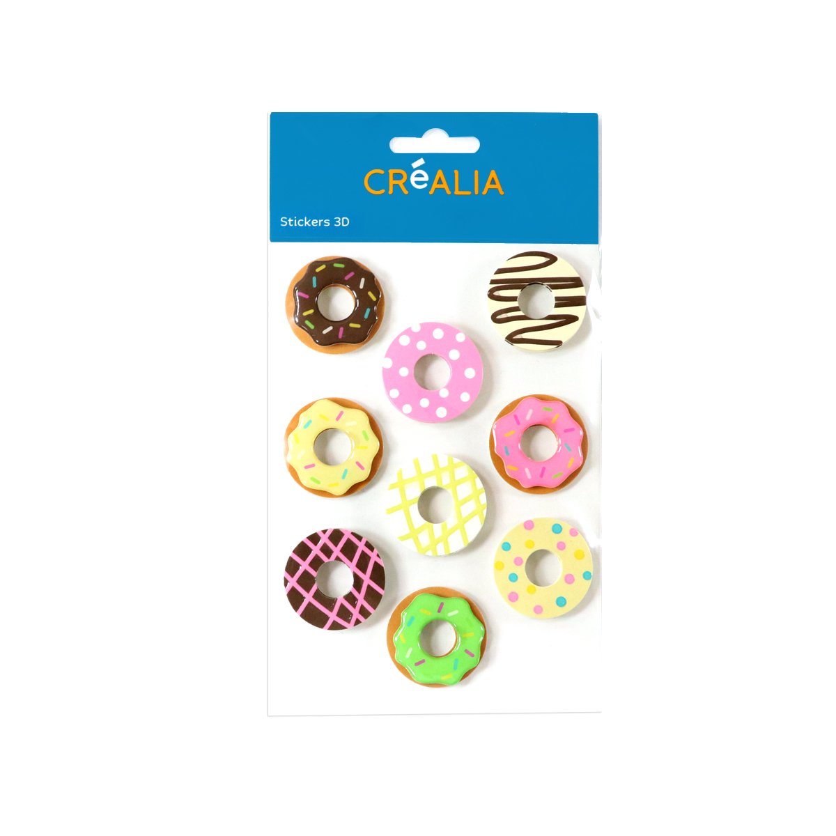 9 Stickers 3D donuts - Créalia
