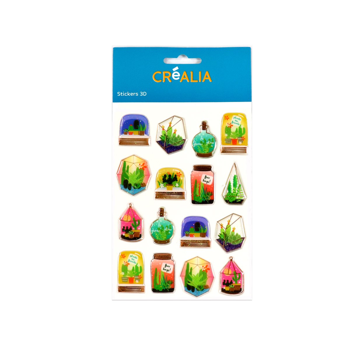 16 Stickers 3D plantes - Créalia