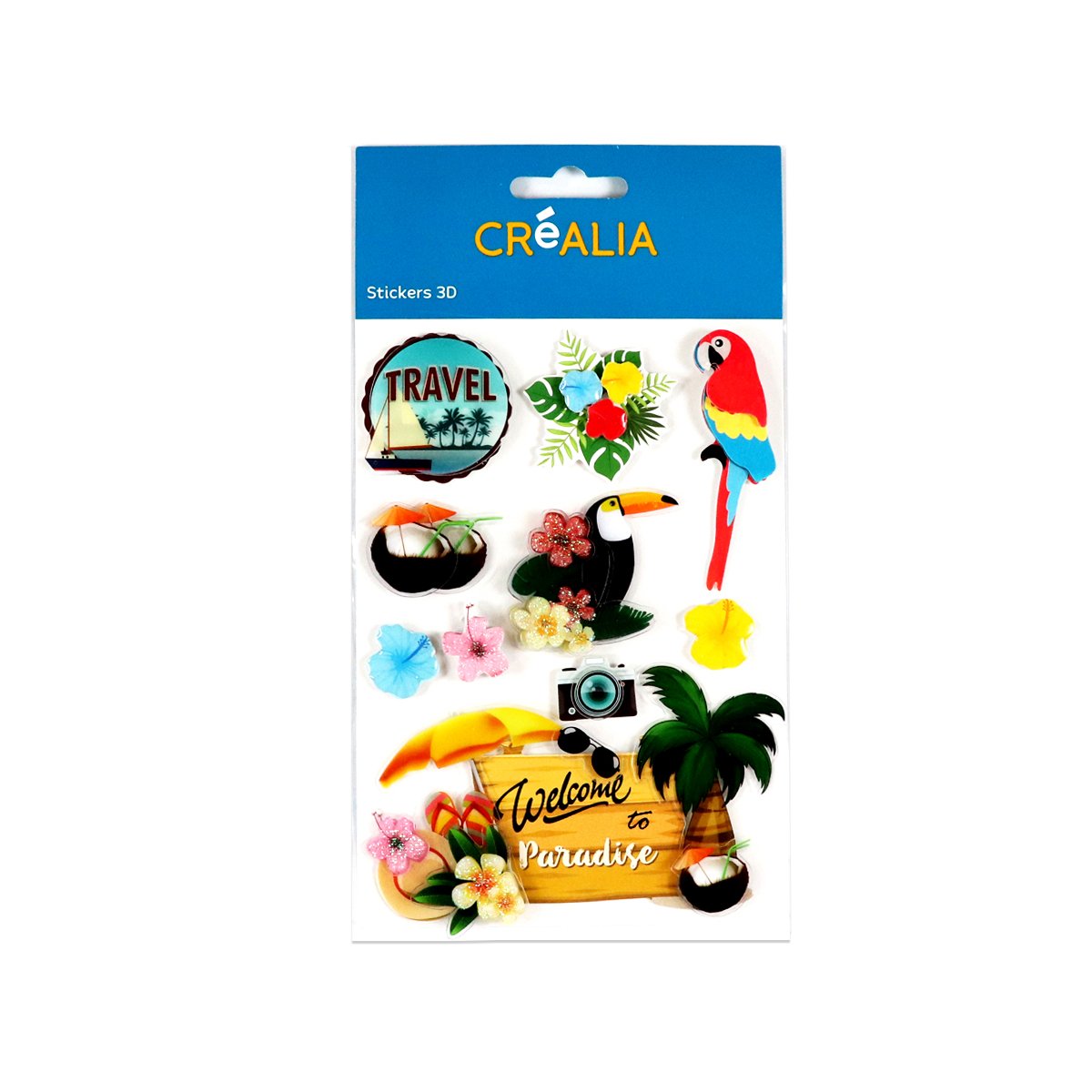 Stickers 3D travel tropique - Créalia