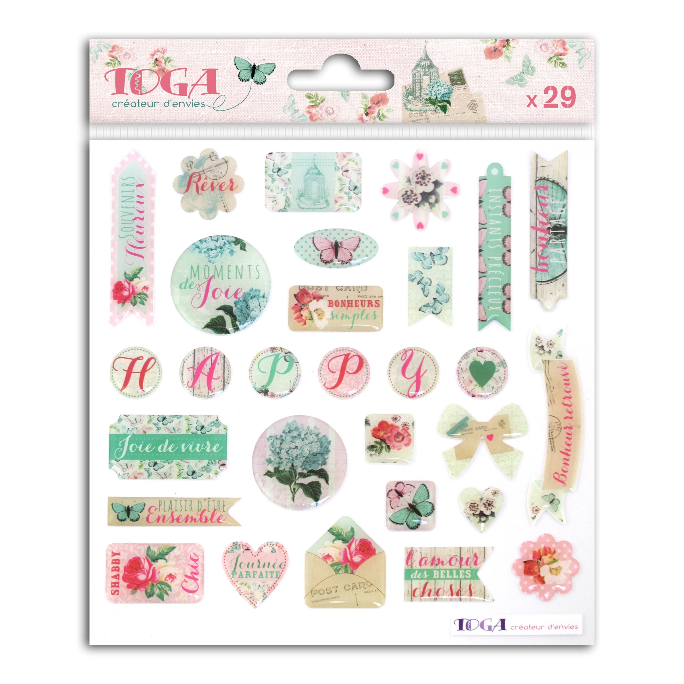 29 stickers époxy - Shabby Love