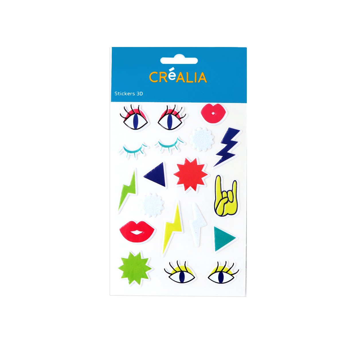 19 Puffy Stickers yeux éclairs - Créalia