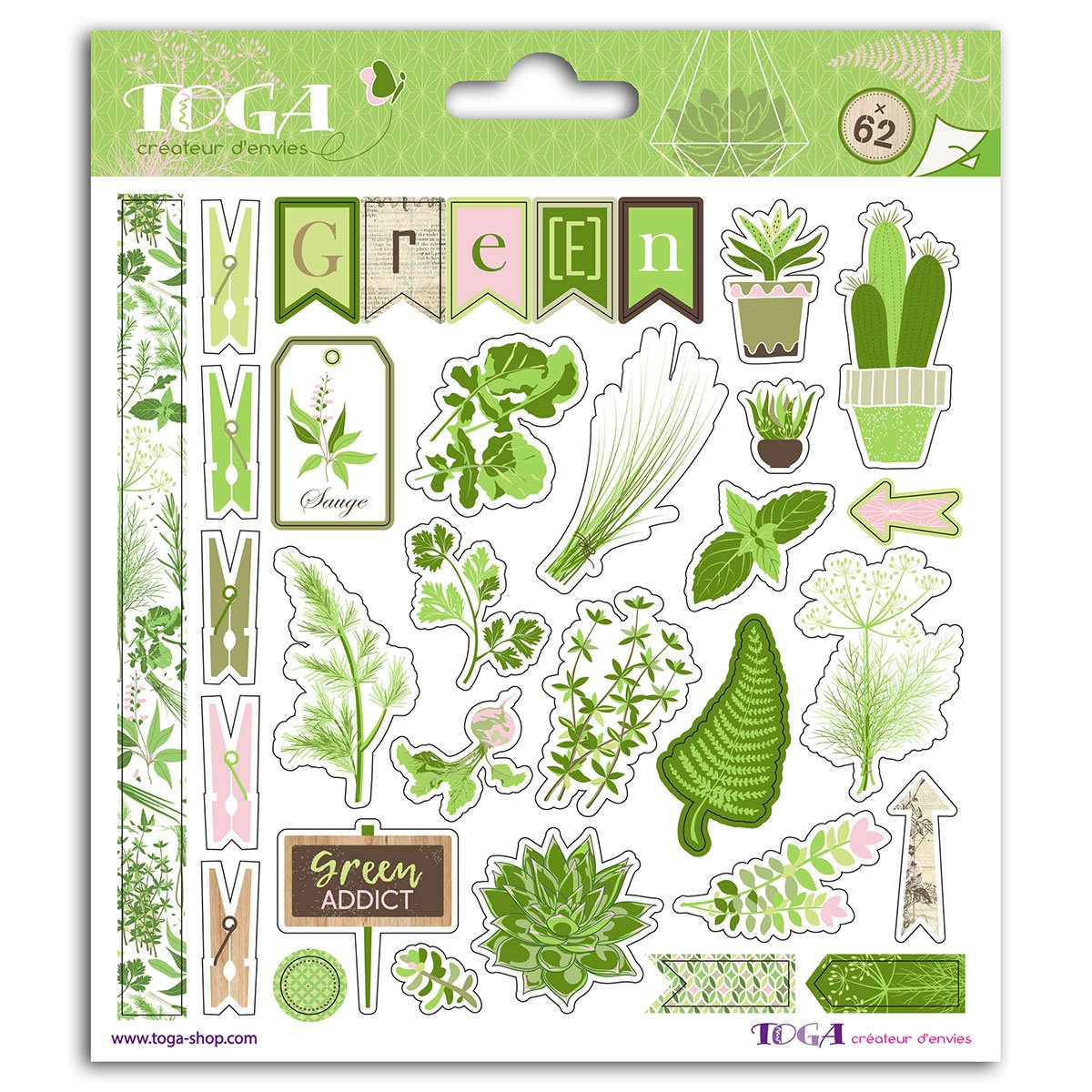 2 planches de stickers - Oh my Green