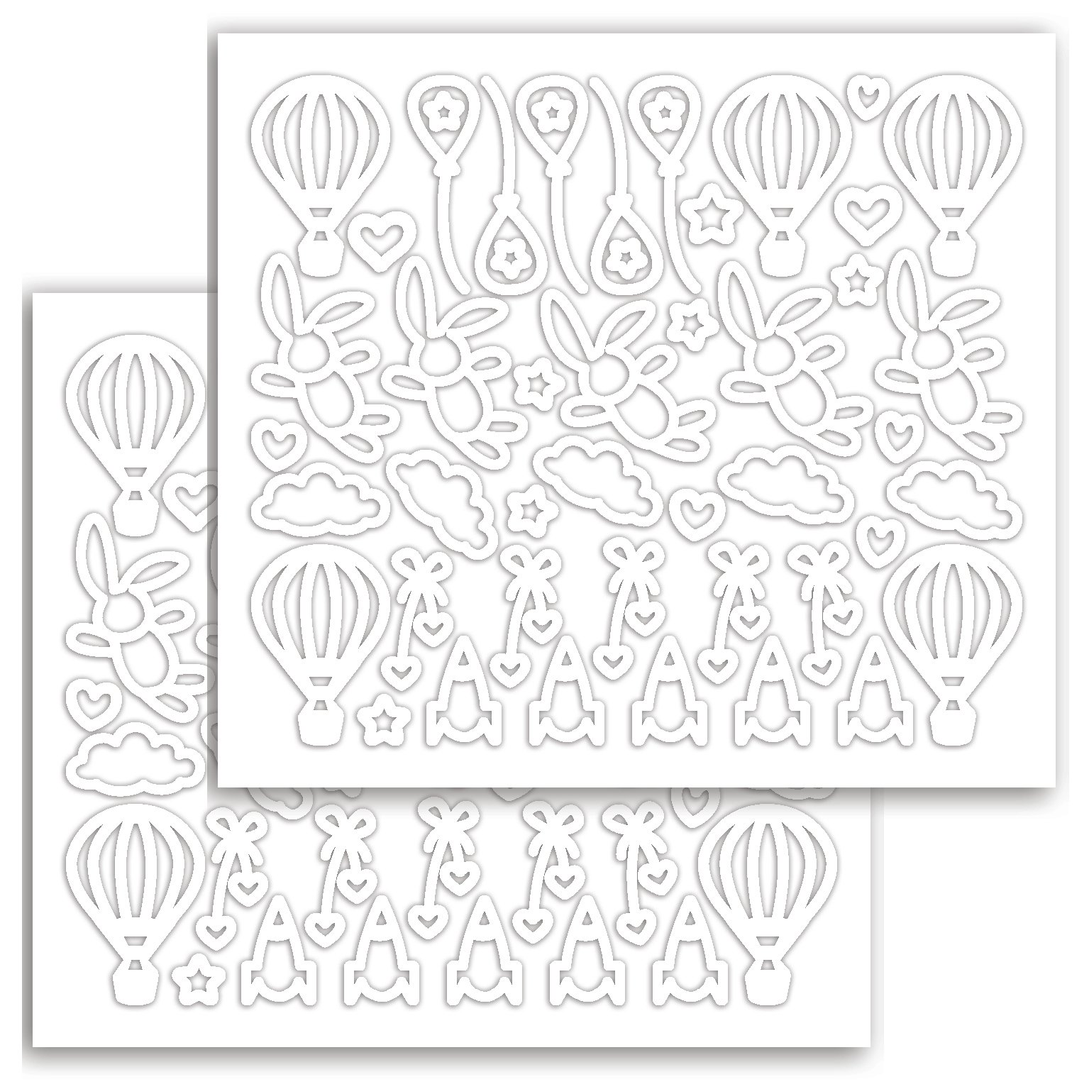 2 planches de stickers Baby Blanc - 10x10cm