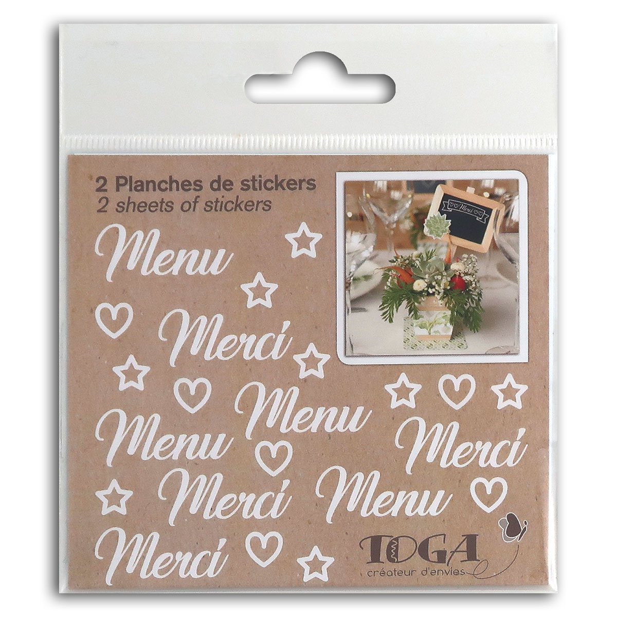 2 planches de stickers fantaisies blancs - Wedding