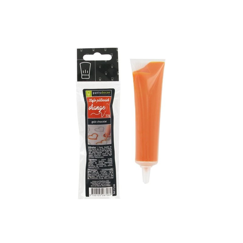 Stylo pâtissier orange - 32 gr - Patisdécor