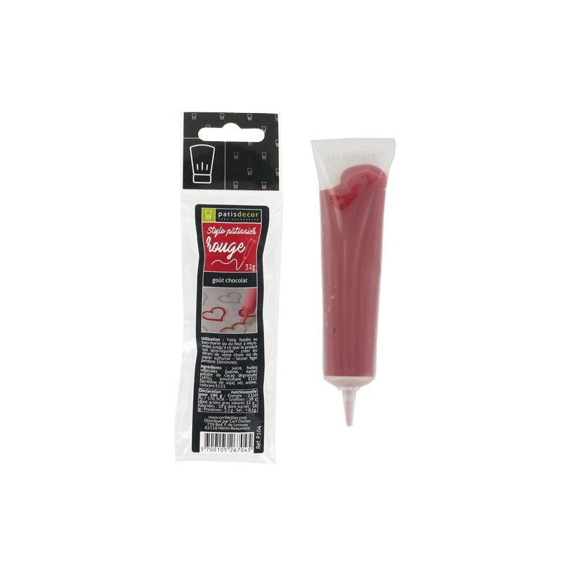 Stylo pâtissier rouge - 32 gr - Patisdécor