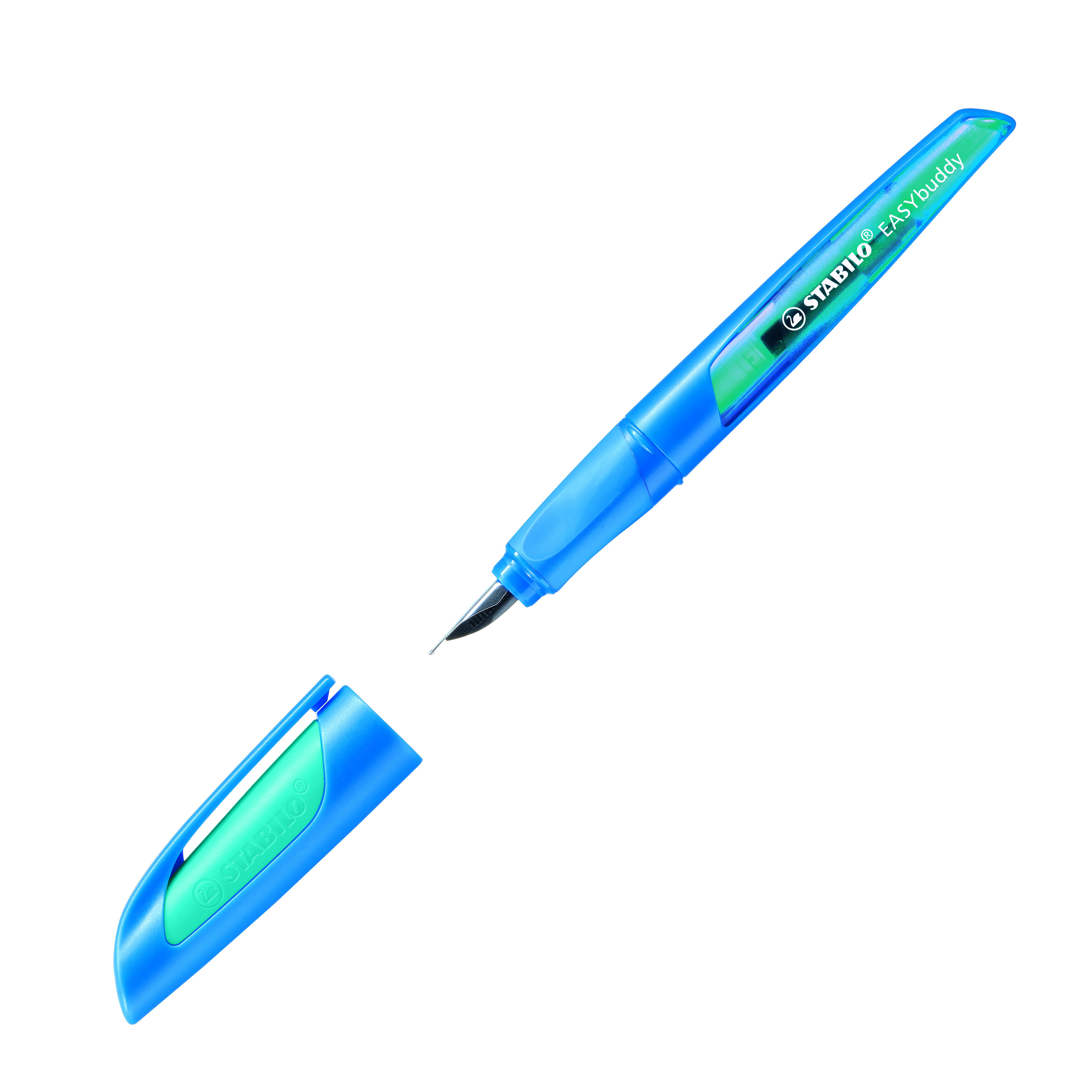 Stylo-plume ergonomique STABILO EASYbuddy - Bleu et Turquoise - Plume M