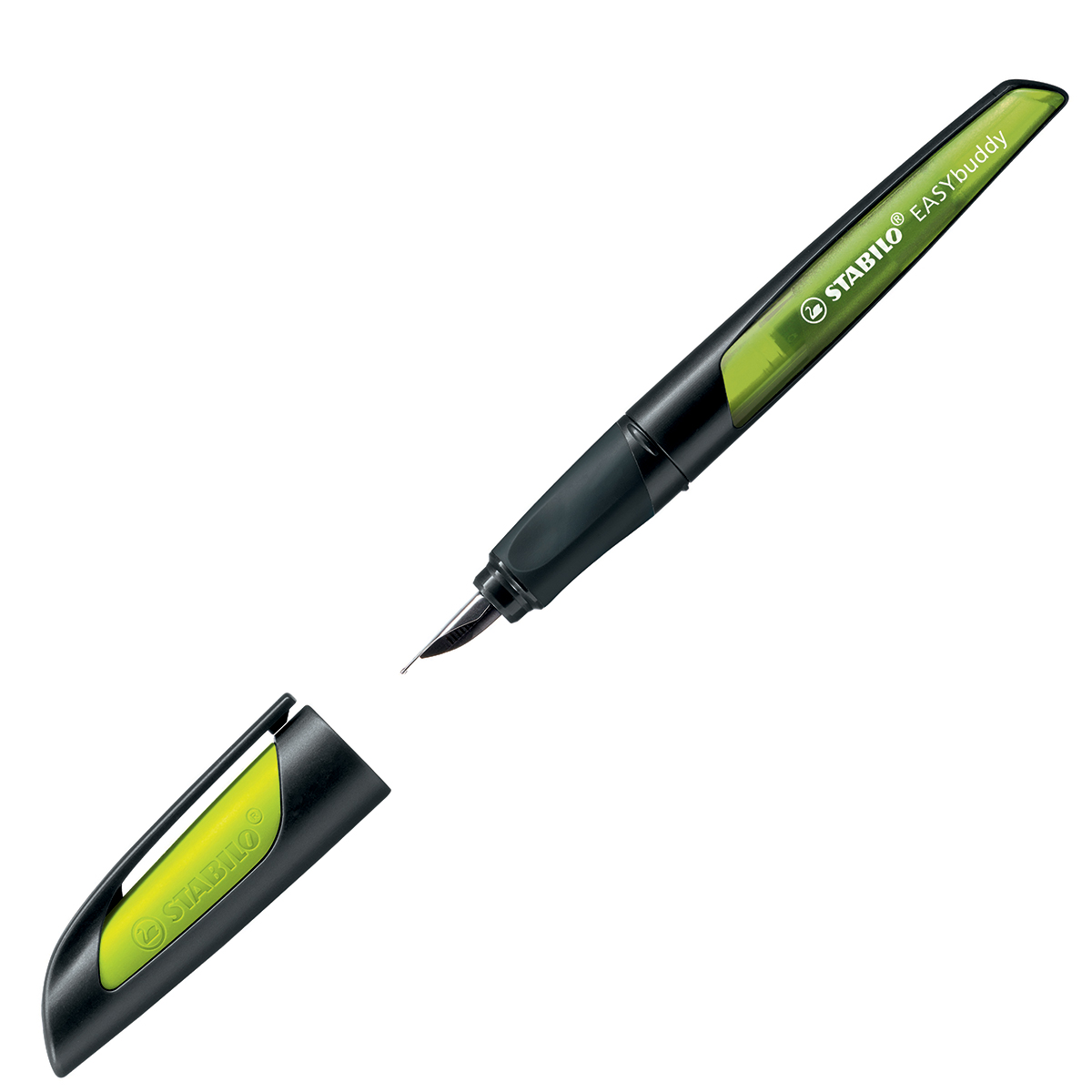 Stylo-plume ergonomique pour gaucher STABILO EASYbuddy - Noir et Jaune - Plume L