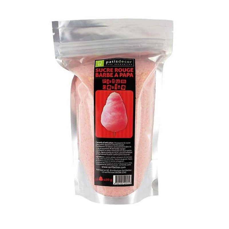 Sucre barbe à papa - Cerise - 400g - Patisdécor