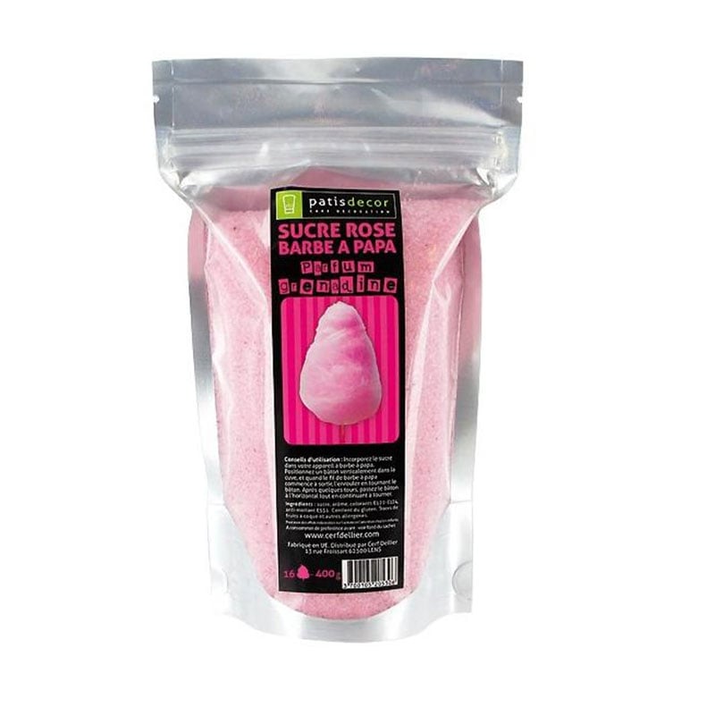 Sucre barbe à papa - Grenadine - 400g - Patisdécor