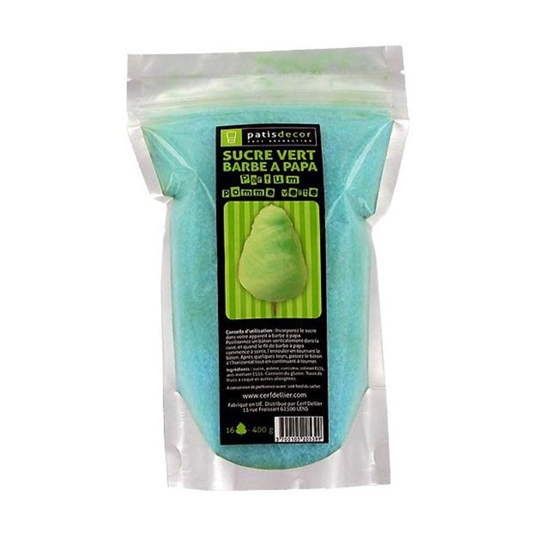 Sucre barbe à papa - Pomme verte - 400g - Patisdécor