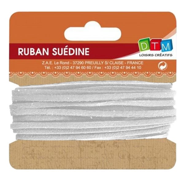 Lacet suédine 5m - blanc
